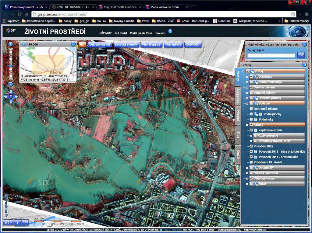 Mapa rizik Dokumentace povodně na základě