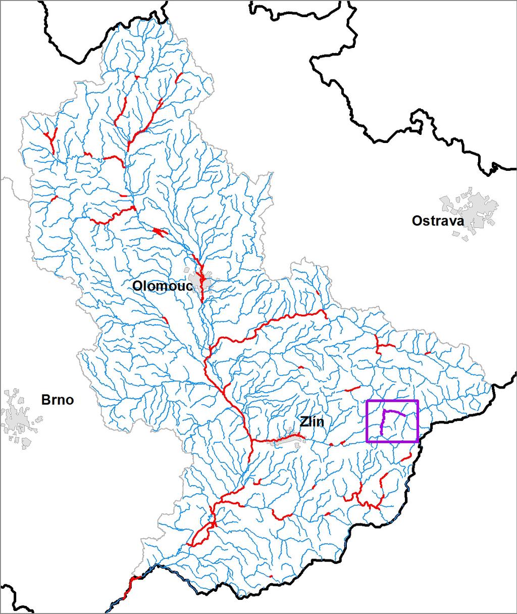 KUMENTACE OBLASTÍ S VÝZNAMNÝM POVODŇOVÝM RIZIKEM V OBLASTI POVODÍ MORAVY A V OBLASTI POVODÍ DYJE DÍLČÍ POVODÍ MORAVY VSETÍNSKÁ BEČVA 10100047_2 (PM-64) - Ř.