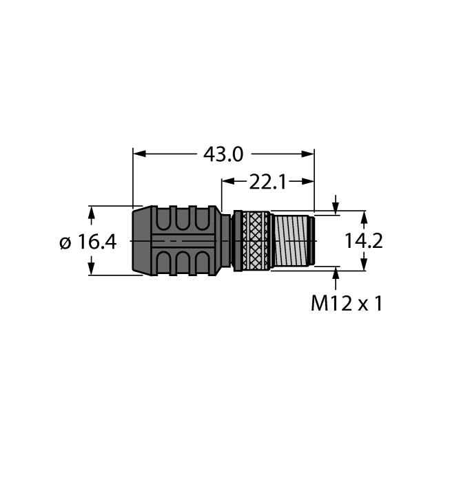 5-PDP-TR 6601590 PROFIBUS-DP zakončovací odpor, zástrčka M12, 5pinová, kódování B, pasivní