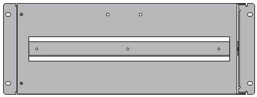 3. Rozvodný panel 19 /3U - ODKLOPNÁ MASKA je určen k zabudování ovládacích, signalizačních případně jiných pomocných prvků rozvodného systému a to pouze z