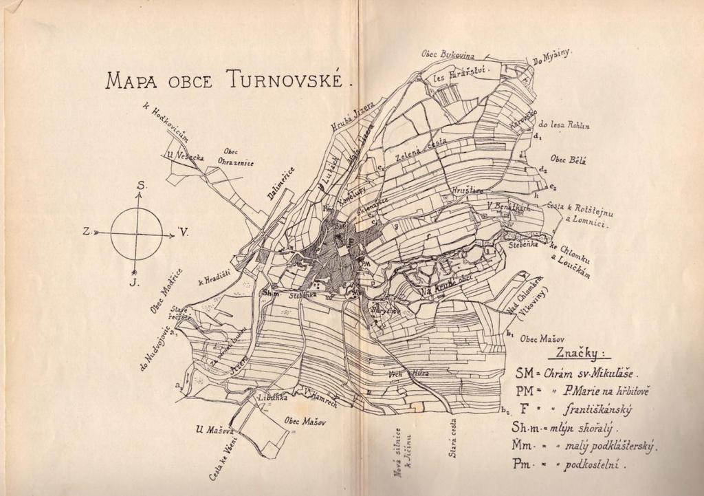 Příloha č. 7: Mapa Turnova náčrt J. V.
