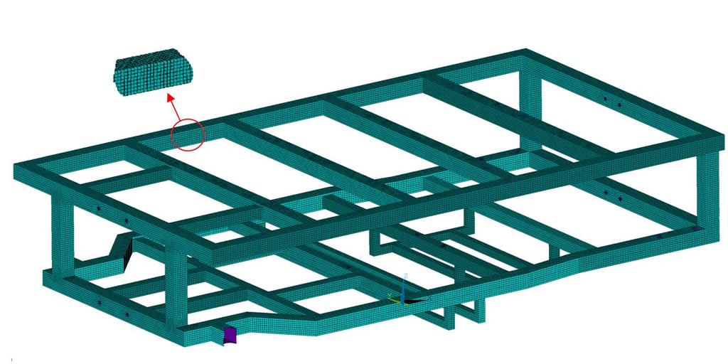 KONSTRUKČNÍ NÁVRH Obr. 48 Prvek SHELL181 [31] Tvorba sítě byla provedena v prostředí ANSYS Workbench. Vytvořená síť je zobrazená na obr. 49. Velikost elementu byla stanovena na 5 mm.