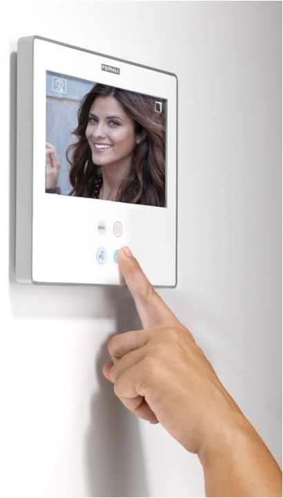 Videotelefon SMILE instalace na povrch, tloušťka 20mm handsfree, kapacitní tlačítka OSD menu (On Screen Display)