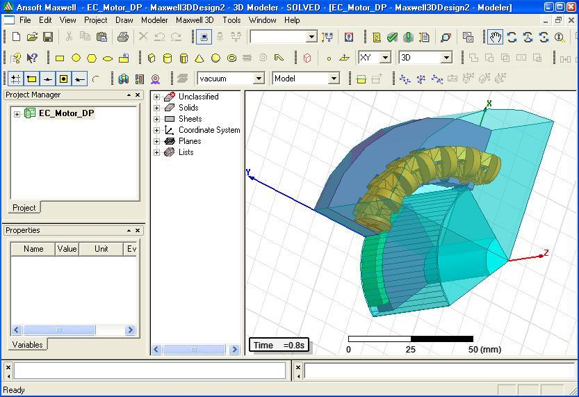 31 7 Postup práce při vytváření analýzy v programu Ansoft Maxwell v prostředí 3D Maxwell design Po převedení elektricky komutovaného motoru s permanentními magnety z prostředí RMxprt Design do