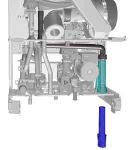 4.9 SIFON NA KONDENZÁT Sifon kondenzátu (kapacita 2 l/hod) je umístěn napravo od hydraulického bloku.