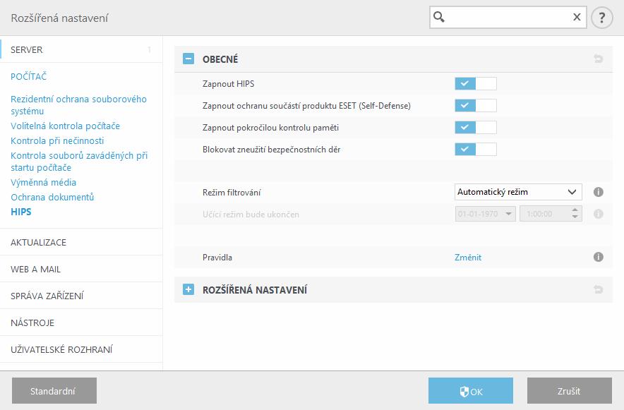 ESET Mail Security má vestavěnou technologii Self -Def ense, která brání škodlivé aplikaci v narušení nebo zablokování antivirové ochrany.