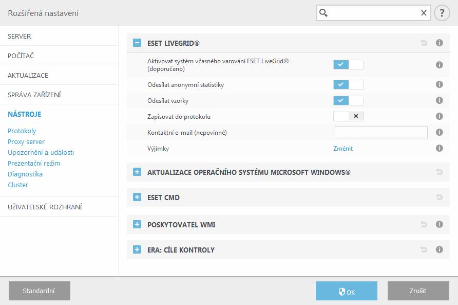 4.6.1 ESET LiveGrid ESET LiveGrid (nová generace ESET ThreatSense.Net) je pokročilý systém varování před novými hrozbami pracující na základě reputace.