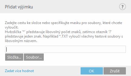 4.6.1.1 Vyloučené soubory Po kliknutí na Změnit na řádku Výjimky na záložce ESET LiveGrid můžete nastavit, jakým způsobem budou podezřelé soubory odesílány do virové laboratoře společnosti ESET.