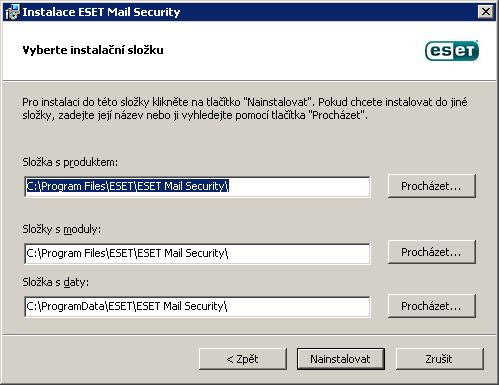 Instalaci spusťte kliknutím na tlačítko Instalovat. Po dokončení instalace se spustí ESET GUI a v oznamovací oblasti se zobrazí ikona.