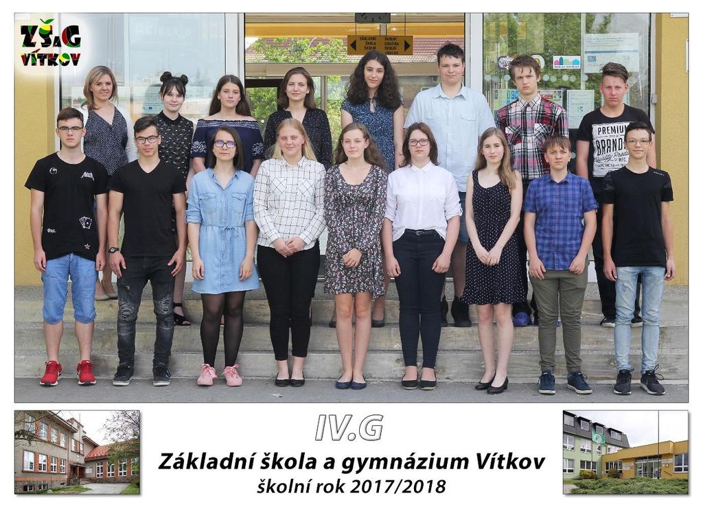 4. G KVARTA, třídní učitelka: Mgr. Veronika Trlicová 1. Gazdík Jan 2. Gintarová Matylda 3. Gros Tomáš 4. Halamíčková Eliška 5. Jeřábek Tomáš 6. Jirout David 7. Kořenková Klára 8.