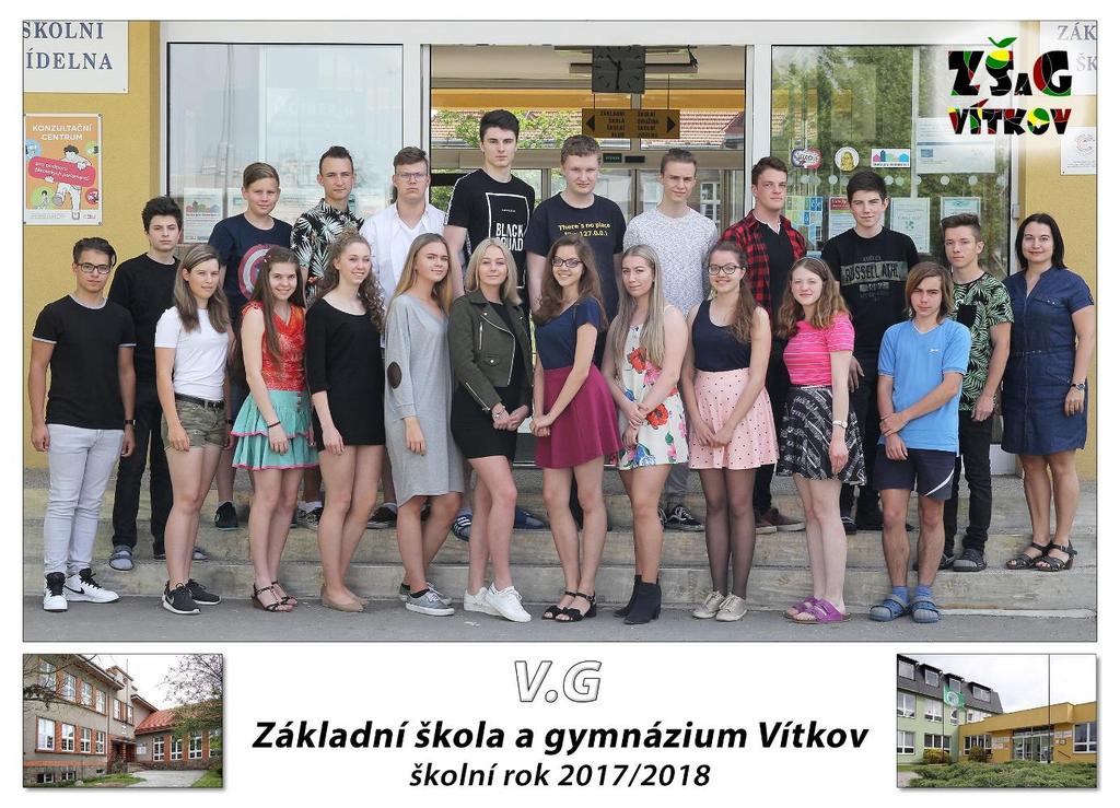 5. G KVINTA, třídní učitelka: Mgr. Milena Mačáková 1. Baraňáková Dita 2. Bejdák Jiří 3. Bendíková Vanda 4. Beran Marek 5. Duben Lukáš 6. Filipová Adéla 7. Frank Daniel 8. Hajdová Veronika 9.