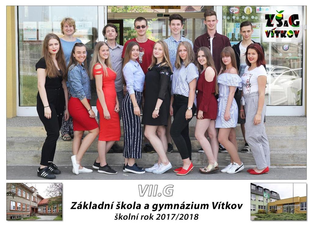 7. G SEPTIMA, třídní učitelka: Mgr. Helena Kozlová 1. Bednář Vít 2. Gebauer Matěj 3. Chřibek Ondřej 4. Kalužová Adéla 5. Koldušková Kristýna 6. Komárková Bohdana 7. Kyzek Jan 8.