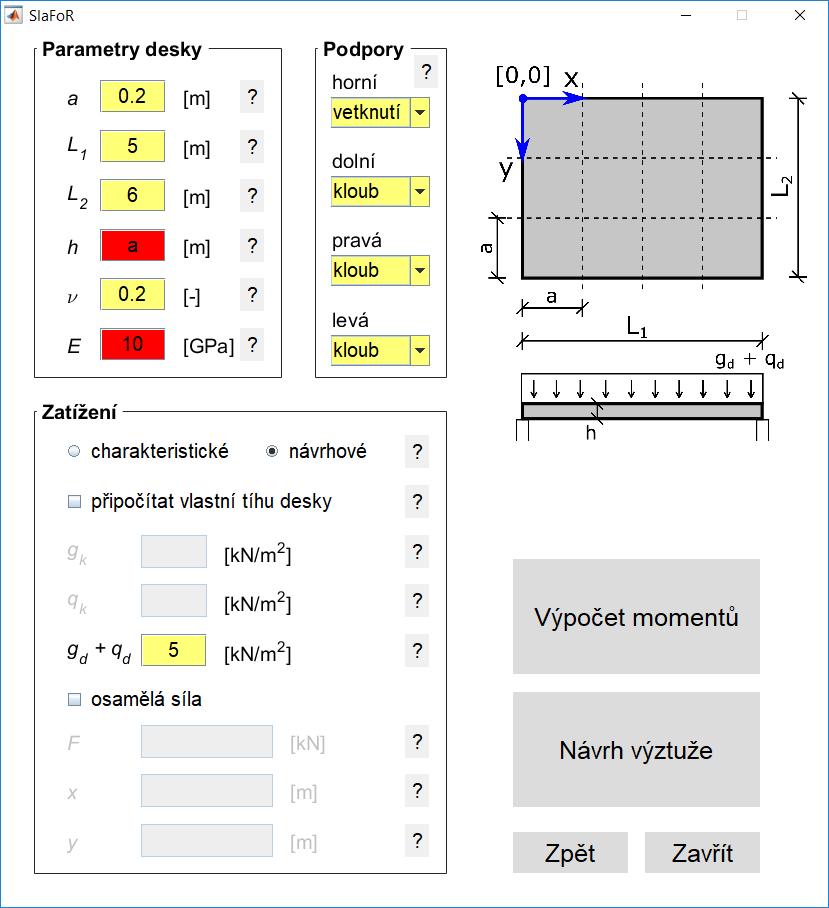 6 Obrázek 6: P íklad chybného zadání 0.4 Výpo et moment Jsou-li v²echny hodnoty zadány správn, program m ºe pokra ovat.