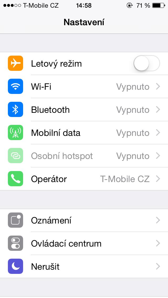 Verze ios 7 a 8 implementují řadu nových rozhraní.
