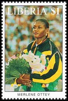 OTTEY - PAGE Merlene (Jamajka) bronz v běhu na 100m a v běhu na 200m v soutěži žen FM Z