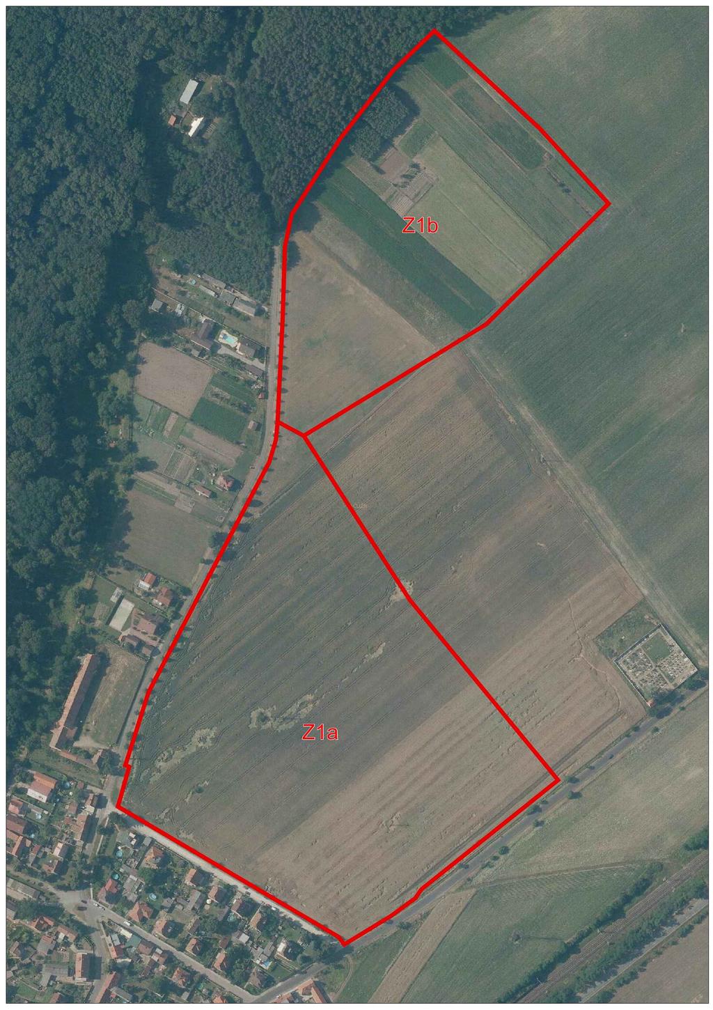 Územní studie ploch Z1a a Z1b a. Vymezení řešeného území Územní studie řeší využití ploch Z1a a Z1b navržené v ÚP Dobříň. Řešené území se nachází na severovýchodním okraji obce Dobříň.