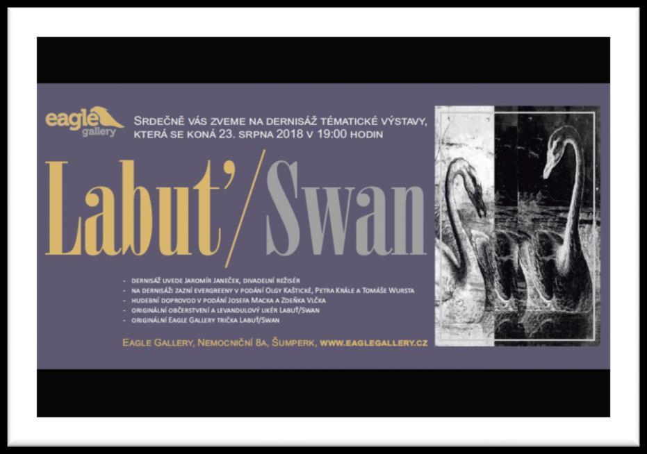 Autorská výstava grafiky Labuť/Swan DERNISÁŽ Eagle gallery, Nemocniční 8a / 1056,