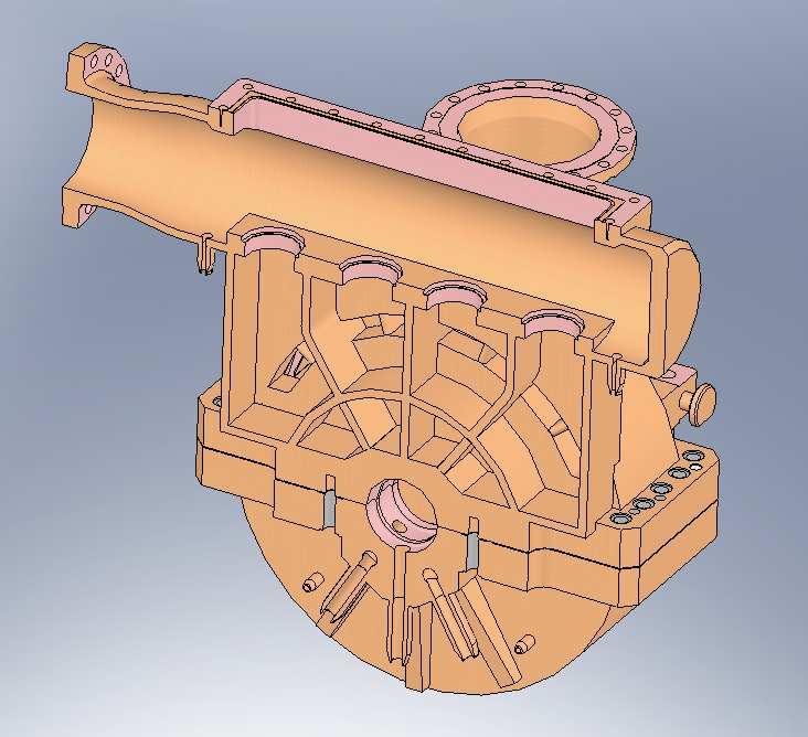 Obr. 4 Svařovaná skříň turbíny v řezu [6] 6. Termodynamický výpočet 6.