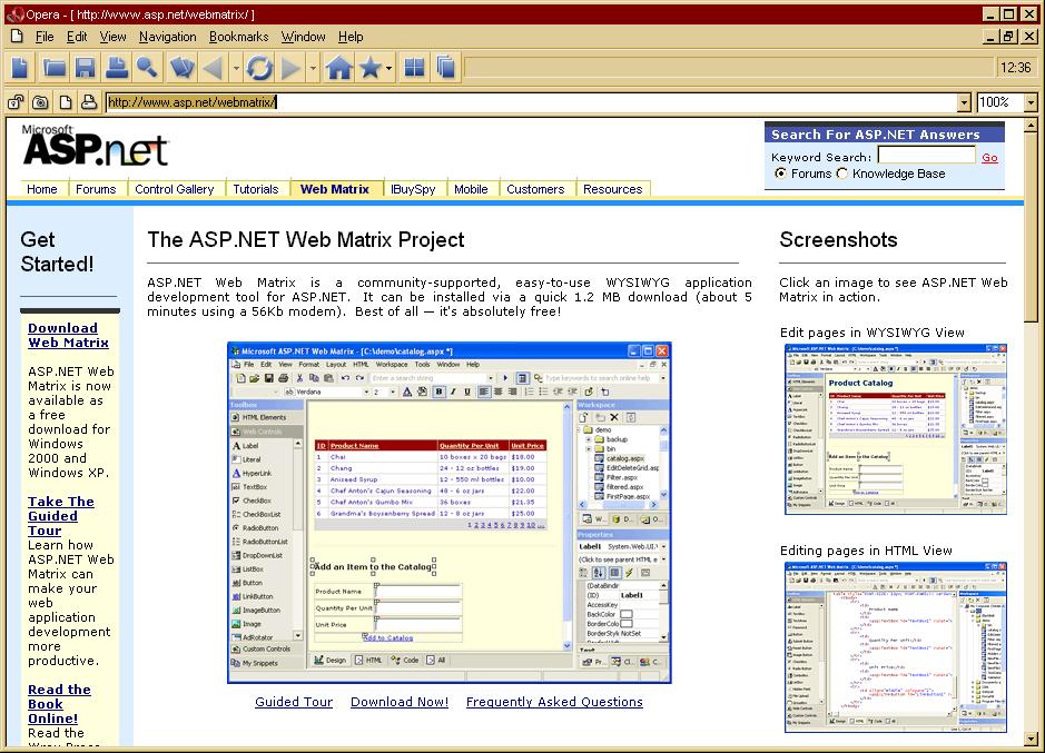 Obr. 12. Podrobnější informace a tutoriál k produktu Web Matrix i aplikaci samotnou ke stažení najdete na webové adrese http://www.asp.net/ webmatrix/ Obr. 10.