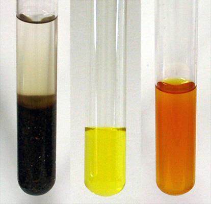 V Schiffově činidle byl oxid siřičitý vázán na červené barvivo fuchsin, roztok se navenek jevil bezbarvý.
