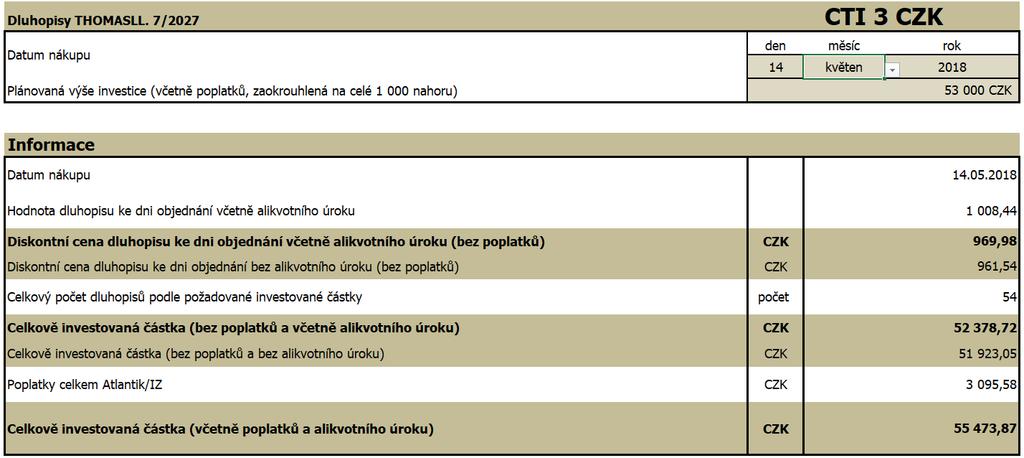 Offline kalkulace CTI 3 pouze