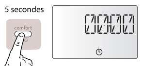 AKTUÁLNÍ ČAS (není funkční v případě připojení dálkového ovládání EXPERT CONTROL kotel přebírá čas a program z Expert Control) 1. Stiskněte tlačítko comfort (9) na panelu po dobu 5 sec.
