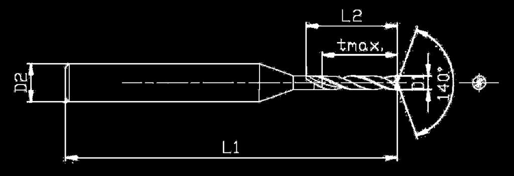 KARBIDOVÉ MIKROVRTÁKY 5xD BEZ VNITŘNÍHO CHLAZENÍ VM502 < 55 HRc < 1600 N/mm 2 ocel nerez litina AlTiN měď, hliník šroubovice Max. hloubka D1m7 L1 L2 t max D2 h6 VM502.0050 0,5-0,7 45 4,5 3,5 3 VM502.