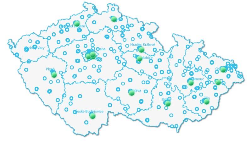 The Czech Republic Map of the health care facilities involved in cancer treatment 1 Cancer Institute (Masaryk Memorial Cancer Institute) 15 Comprehensive Cancer Centers Regional Cancer Units The most