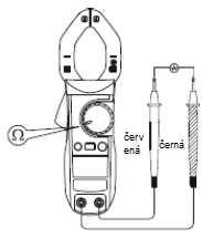 B. Měření odporu Před měřením odporu měřenému zařízení vypojte napájení a vybijte všechny vysokonapěťové kondenzátory. Na tento vstup nepřivádějte napětí.