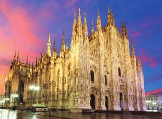 den: ráno odlet z Prahy, přílet na letiště Malpensa u Milána, přejezd vlakem a metrem na hotel, po poledni romantická procházka centrem Milána s nejvýznamnějšími památkami náměstí Duomo se slavným
