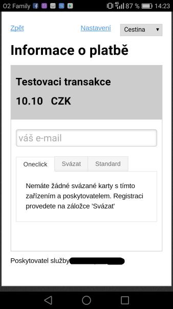 Celý proces průběhu transakce ilustrují následující obrázky. 13 Obrázek č. 1 Obrázek č. 2 Obrázek č. 3 Obrázek č.
