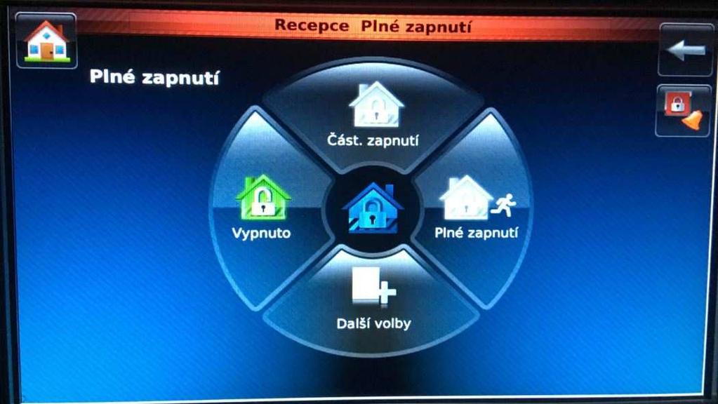 Uživatelský návod pro klávesnici TouchCenterPlus 15 8.5.2 Zprávy ze zapnuté oblasti Zabezpečení Výskyt zpráv lze vidět na červeném informačním řádku.