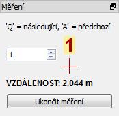 KAPITOLA 5. MANUÁL K APLIKACI SIMPHOTO kláves Q a A nebo p ímo v ovládacím dialogu. P i p esunu zna ky se p epo te aktuální vzdálenost a její hodnota se ukáºe v nástrojovém dialogu.