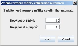 Pravým tlačítkem myši se mění hodnota stavu přímo podle schématu aktuální stav + 1 modulo počet stavů. 5. Hodnota pravidla pro zvolené okolí v (4).