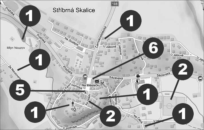 10.2.3 Pocitová mapa 3 : Kde je nejhezčí místo v obci? 10.2.3.1 Pocitová mapa 3 - Stříbrná Skalice Díl B.