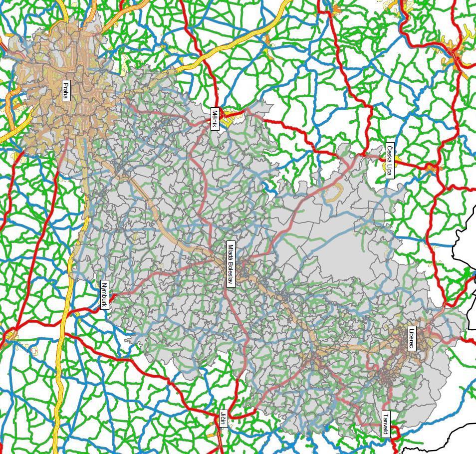 PŘEPRAVNÍ PROGNÓZA Řešené území Řešené území Praha Středočeský kraj okres Mladá Boleslav a části okresů Mělník, Nymburk a Praha východ, Liberecký kraj části okresů Liberec, Jablonec nad Nisou, Semily