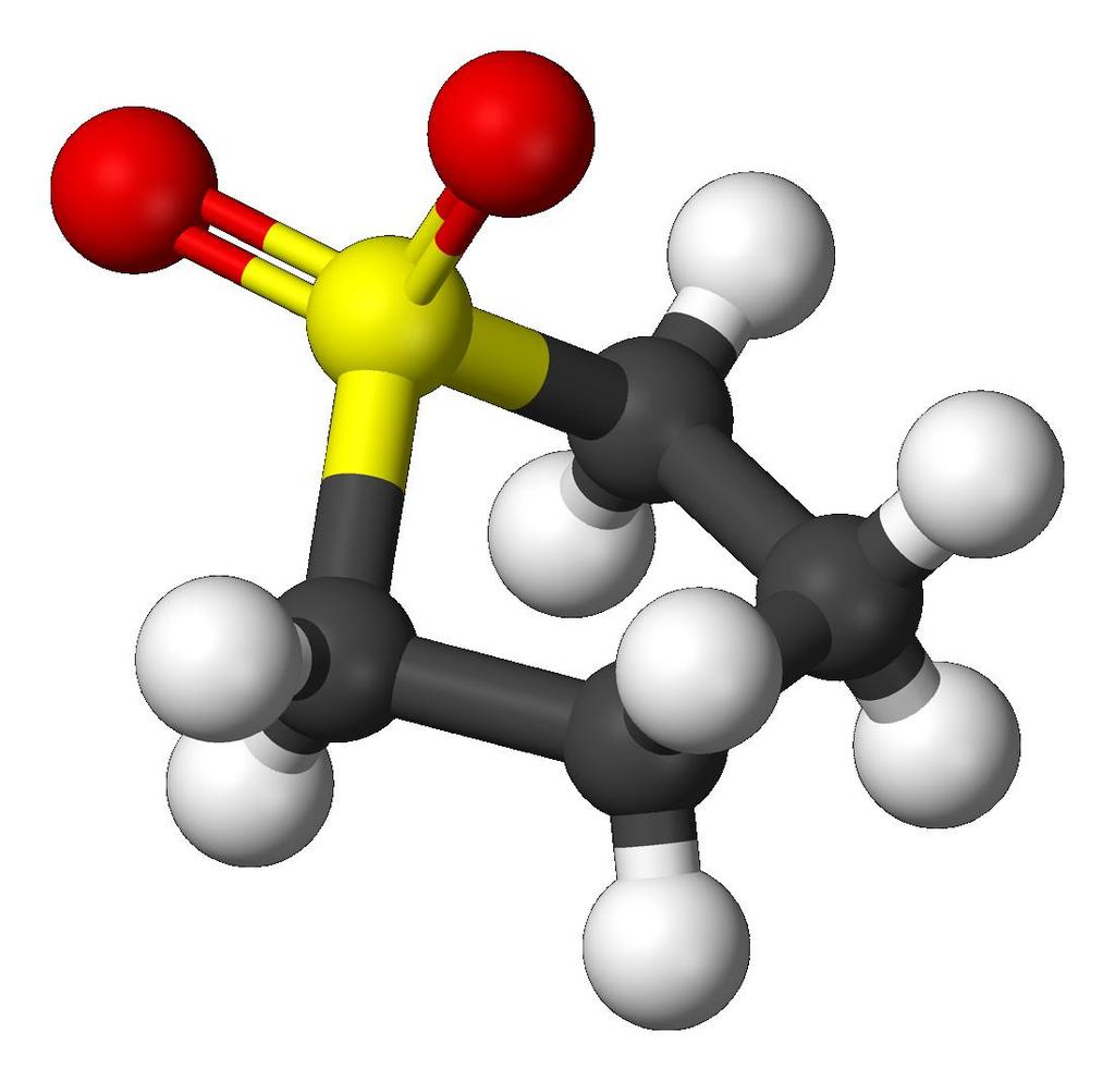 Obr. 1: Molekula sulfolanu 2D
