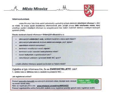 Mirovice: SMS InfoKanál města Město Mirovice se nachází v okrese Písek v Jihočeském kraji. www.mirovice-mesto.