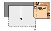 1 RERR 117 83 PEL PER 117-117 - 117-117 Oblý roh s nastavením opěrky hlavy - možné pouze v kombinaci se sestavnými prvky bez lůžkové úpravy Oblý roh s nastavením opěrky