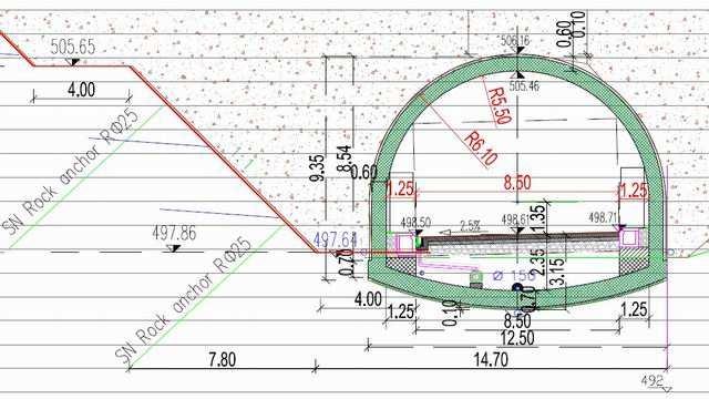 (umístěny mimo tunelové trouby) neměla být geologie v místě vedení díla nijak složitá, přesto projektant počítal se 6 tunelovými typy.