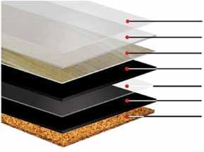 IXPE vrstva 1 mm SPC - Stabilo s clickovým spojom 1. UV lakování 2. Nosná vrstva 3. PVC dekor film 4. Střední vrstva SPC 5. Lepiaca vrstva 6. SPC vrstva 7.