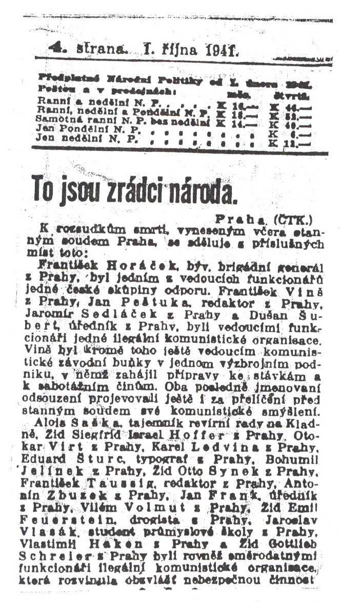 Příloha č. 6 Zpráva v novinách o smrti Františka Taussiga Fotografie: Pecina Z.