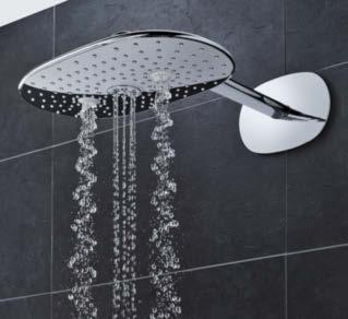 Naše hlavové sprchy Rainshower 360 disponují několika různými režimy proudu: od dokonale osvěžujícího režimu GROHE PureRain po revitalizující Bokoma Spray nebo intenzivní Massage.