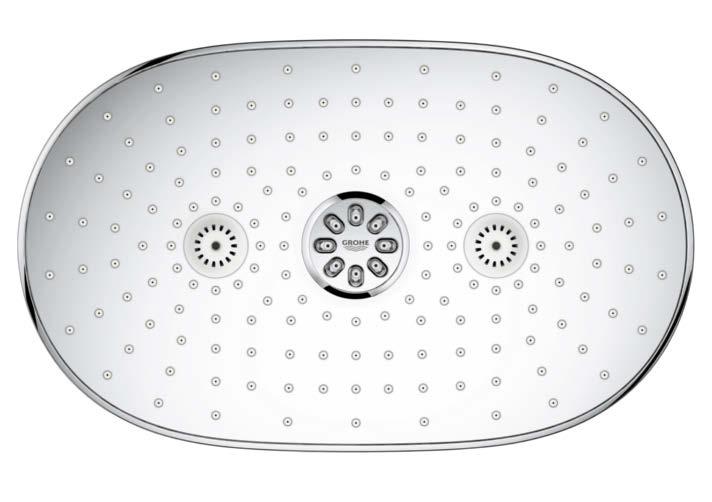 Přednastavený režim GROHE PureRain/ GROHE Rain O 2 Vylepšené trysky SpeedClean DOKONALÝ VZHLED Dokonalá sprcha si