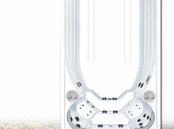 Tohle Swim Spa tvoří vyztužená akrylátová skořepina, která vám poskytne velký prostor pro plavání,