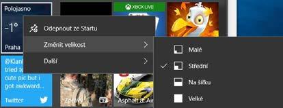 Kapitola 3 Používání systému Windows 10 81 Přidávání a uspořádání dlaždic Všechny položky zobrazené v nabídce Všechny aplikace lze přetáhnout na pravou stranu nabídky Start a vytvořit z nich dlaždici.