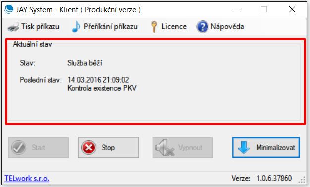 Obrázek 4 : Aktuální stav Tisk Příkazu Detailní popis položek a funkcionalit Tisku příkazu.