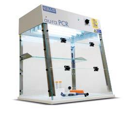 PC10000 Aura PCR 46 000 Kč Materiál stěn: sklo + nerezová ocel Materiál pracovní plochy: polyethylen Celkové rozměry: 650 x 545 x 730 mm Hmotnost: 25 kg DNA/RNA UV-dekontaminační box UVT-S-AR UV boxy
