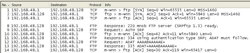 - na obr. 6.2 jsou data zachycená programem Wireshark, která se vztahují k první části.