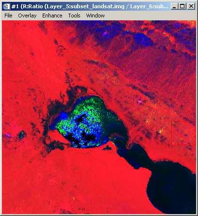 7 a 8 Zobrazení jezera Chumaz Nuur pomocí spektrálních indexů odhalilo